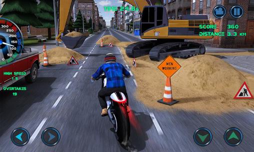 Gameplay of the Moto traffic race for Android phone or tablet.
