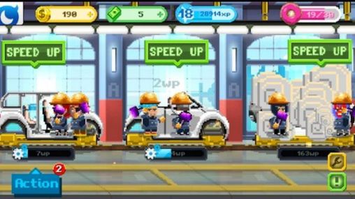 Gameplay of the Motor world: Car factory for Android phone or tablet.