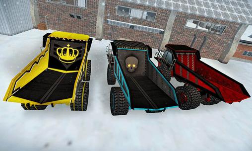 Gameplay of the Mountain mining: Ice road truck for Android phone or tablet.
