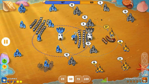 Gameplay of the Mushroom wars: Space for Android phone or tablet.
