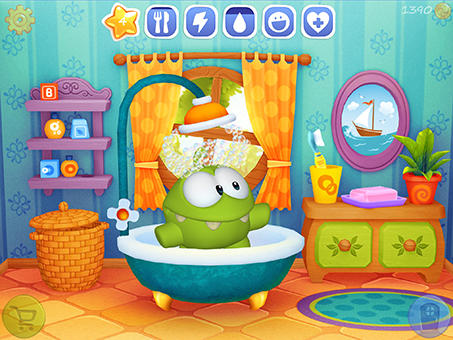 Gameplay of the My Om Nom for Android phone or tablet.