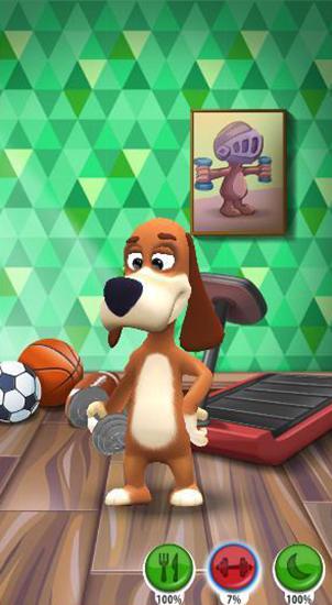 Gameplay of the My talking beagle: Virtual pet for Android phone or tablet.