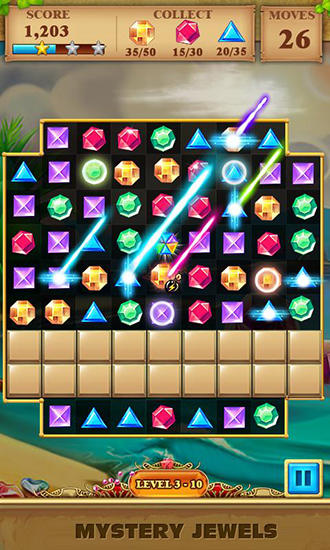 Gameplay of the Mystery jewels for Android phone or tablet.