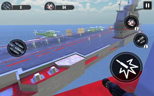 Gameplay of the Navy gunner shoot war 3D for Android phone or tablet.