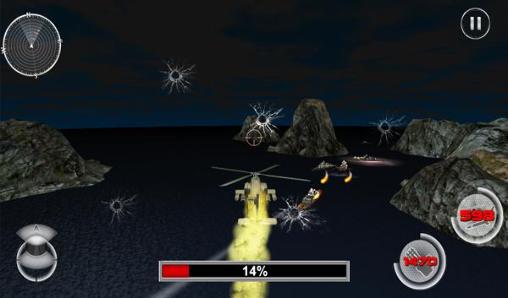 Gameplay of the Navy gunship shooting helicopter for Android phone or tablet.