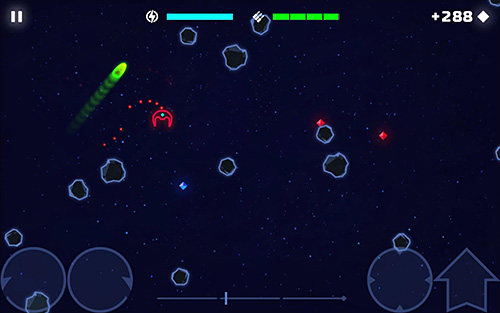 Neon spaceships - Android game screenshots.