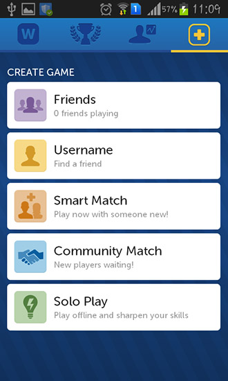 Gameplay of the New words with friends for Android phone or tablet.