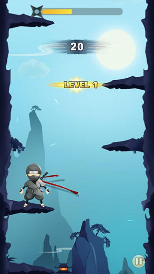 Gameplay of the Ninja: Cliff jump for Android phone or tablet.