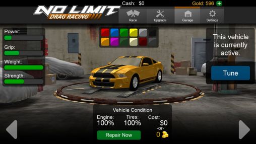 Gameplay of the No limit drag racing for Android phone or tablet.
