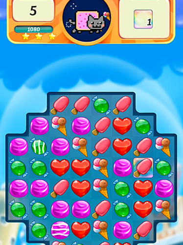 Nyan cat: Candy match - Android game screenshots.