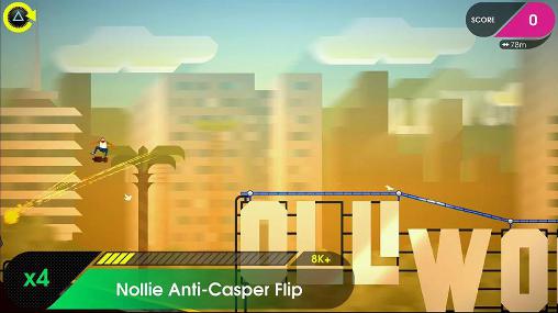 Gameplay of the OlliOlli 2: Welcome to Olliwood for Android phone or tablet.