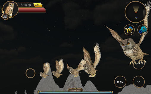 Gameplay of the Owl bird simulator for Android phone or tablet.