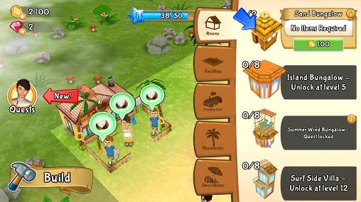 Gameplay of the Paradise resort: Free island for Android phone or tablet.