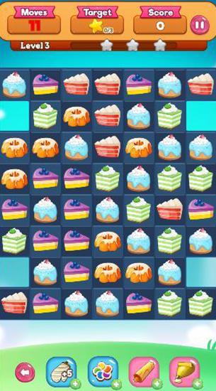 Gameplay of the Pastry cake: Candy match 3 for Android phone or tablet.