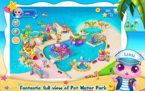 Gameplay of the Pet waterpark for Android phone or tablet.