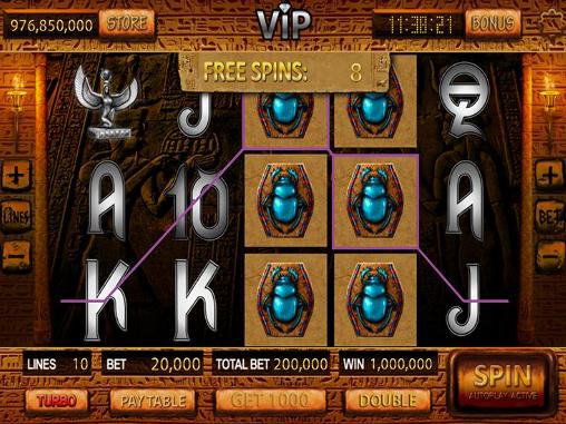 Gameplay of the Pharaoh's book: Slot for Android phone or tablet.
