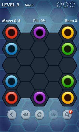 Gameplay of the Pipe lines: Hexa for Android phone or tablet.