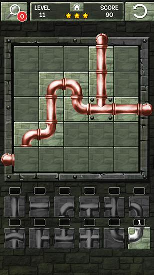 Gameplay of the Pipe puzzle brain for Android phone or tablet.