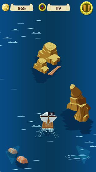 Gameplay of the Pirate ship: Endless sailing for Android phone or tablet.