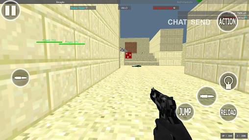 Gameplay of the Pixel combat multiplayer HD for Android phone or tablet.