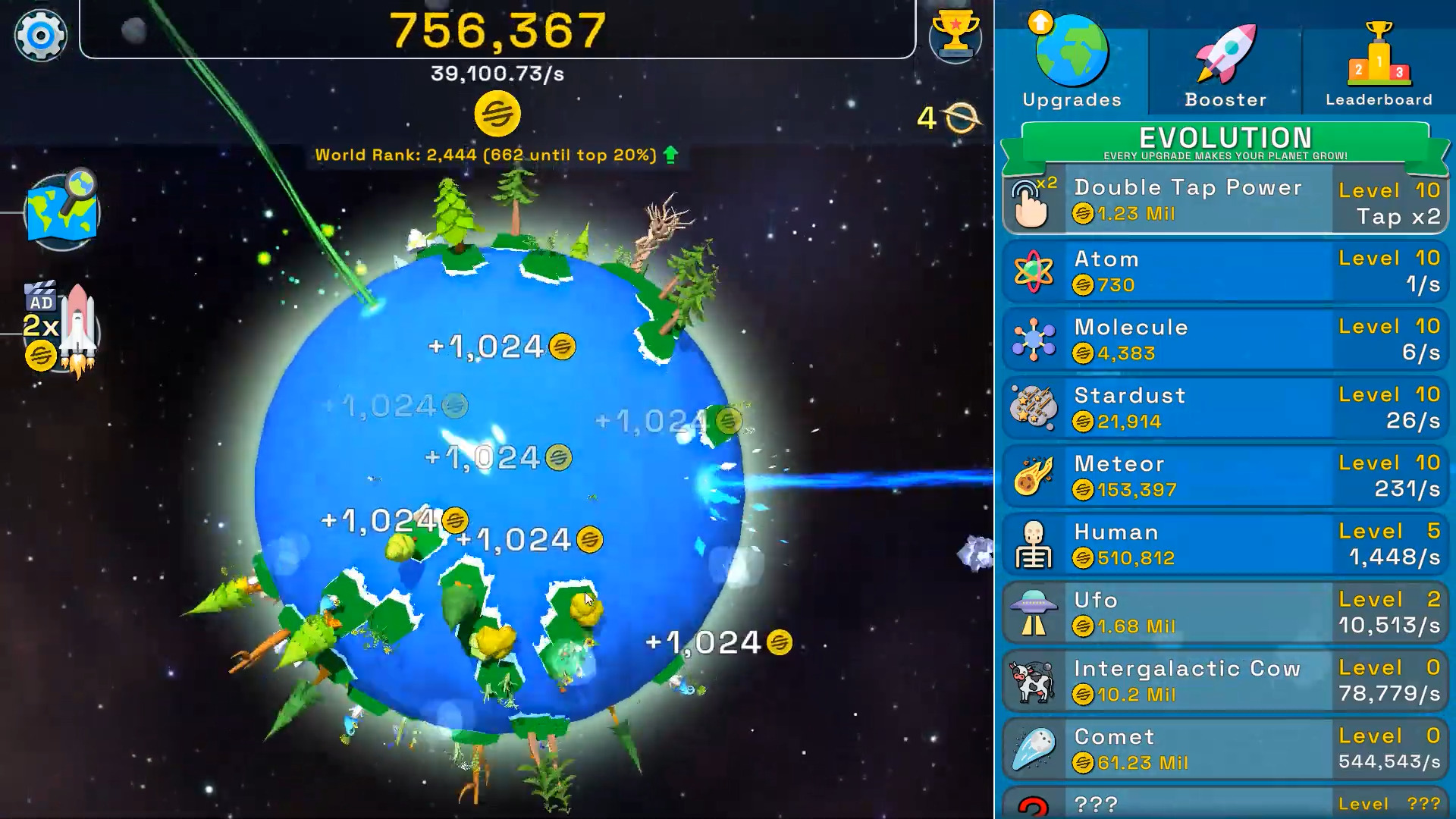 Planet Evolution: Idle Clicker - Android game screenshots.