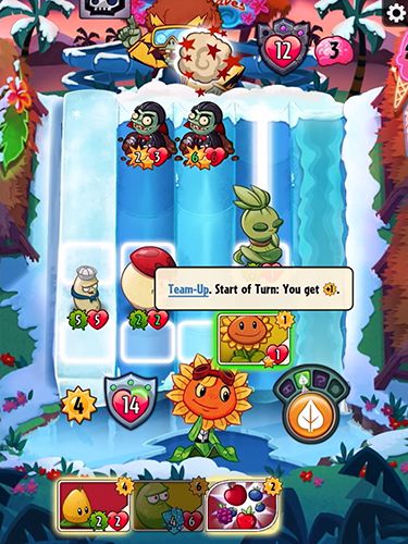 Gameplay of the Plants vs zombies: Heroes for Android phone or tablet.