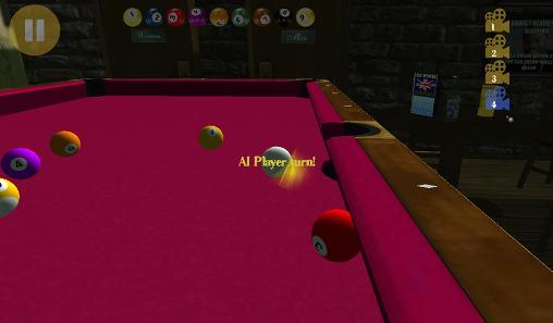 Gameplay of the Pocket pool 3D for Android phone or tablet.