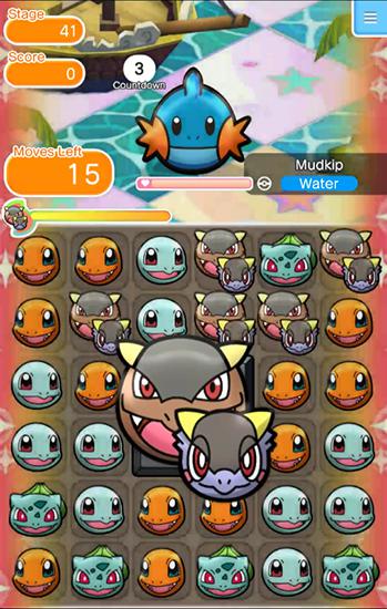 Gameplay of the Pokemon shuffle mobile for Android phone or tablet.