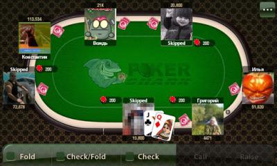 Gameplay of the Poker Shark for Android phone or tablet.