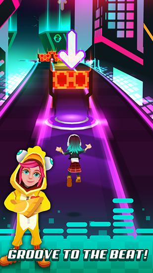 Gameplay of the Pop dash: Music runner for Android phone or tablet.