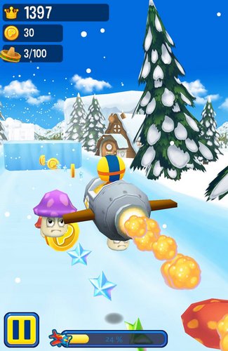 Gameplay of the Pororo: Penguin run for Android phone or tablet.