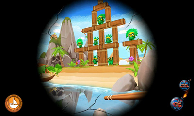 Gameplay of the Potshot Pirates 3D for Android phone or tablet.