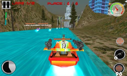 Gameplay of the Power boat: War race 3D for Android phone or tablet.