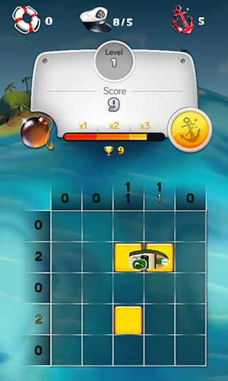 Gameplay of the Puzzle fleet: Clash at sea for Android phone or tablet.