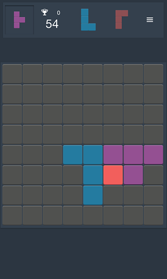 Gameplay of the Quadromino: No rush puzzle for Android phone or tablet.