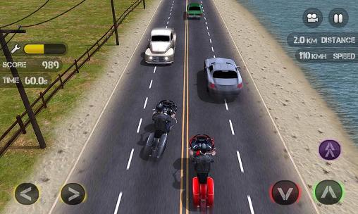 Gameplay of the Race the traffic moto for Android phone or tablet.