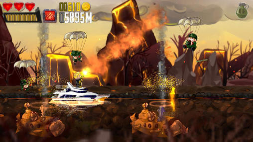 Gameplay of the Ramboat: Hero shooting game for Android phone or tablet.