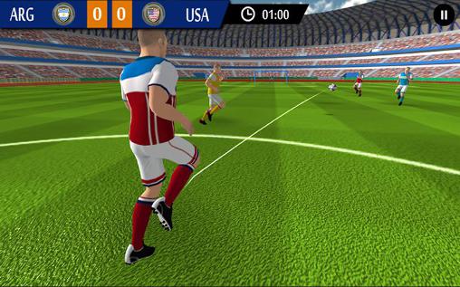 Gameplay of the Real football game: World football 2015 for Android phone or tablet.