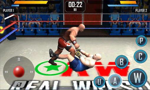 Gameplay of the Real wrestling 3D for Android phone or tablet.