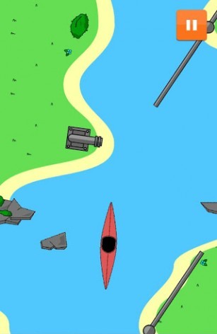 Gameplay of the Red kayak. Kayaking for Android phone or tablet.