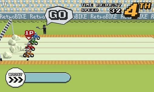 Gameplay of the Retro bike for Android phone or tablet.