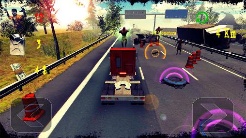 Gameplay of the Road fury: Zombies 3D for Android phone or tablet.