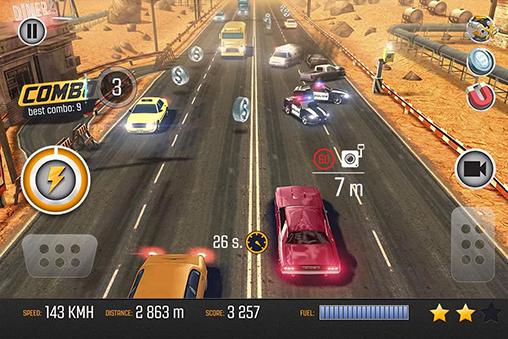 Gameplay of the Road racing: Traffic driving for Android phone or tablet.
