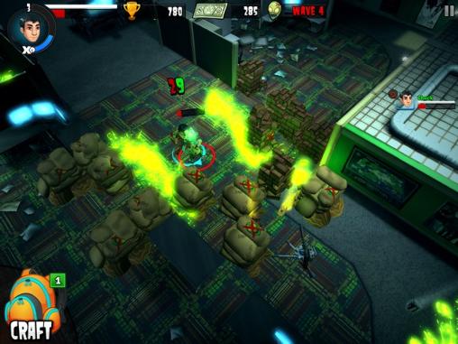 Gameplay of the Rooster teeth vs. zombiens for Android phone or tablet.