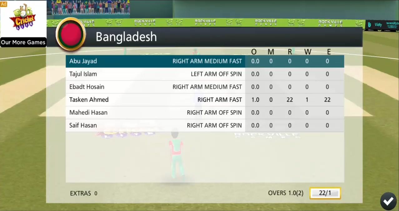 RVG World Cricket Clash Lite - Android game screenshots.