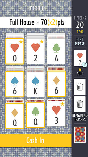 Gameplay of the Sage solitaire for Android phone or tablet.