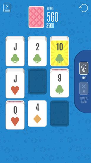 Gameplay of the Sage solitaire poker for Android phone or tablet.