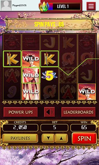 Gameplay of the Samurai's way slots for Android phone or tablet.