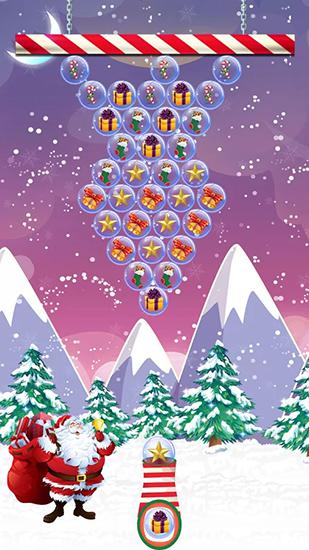 Gameplay of the Santa bubble shoot for Android phone or tablet.