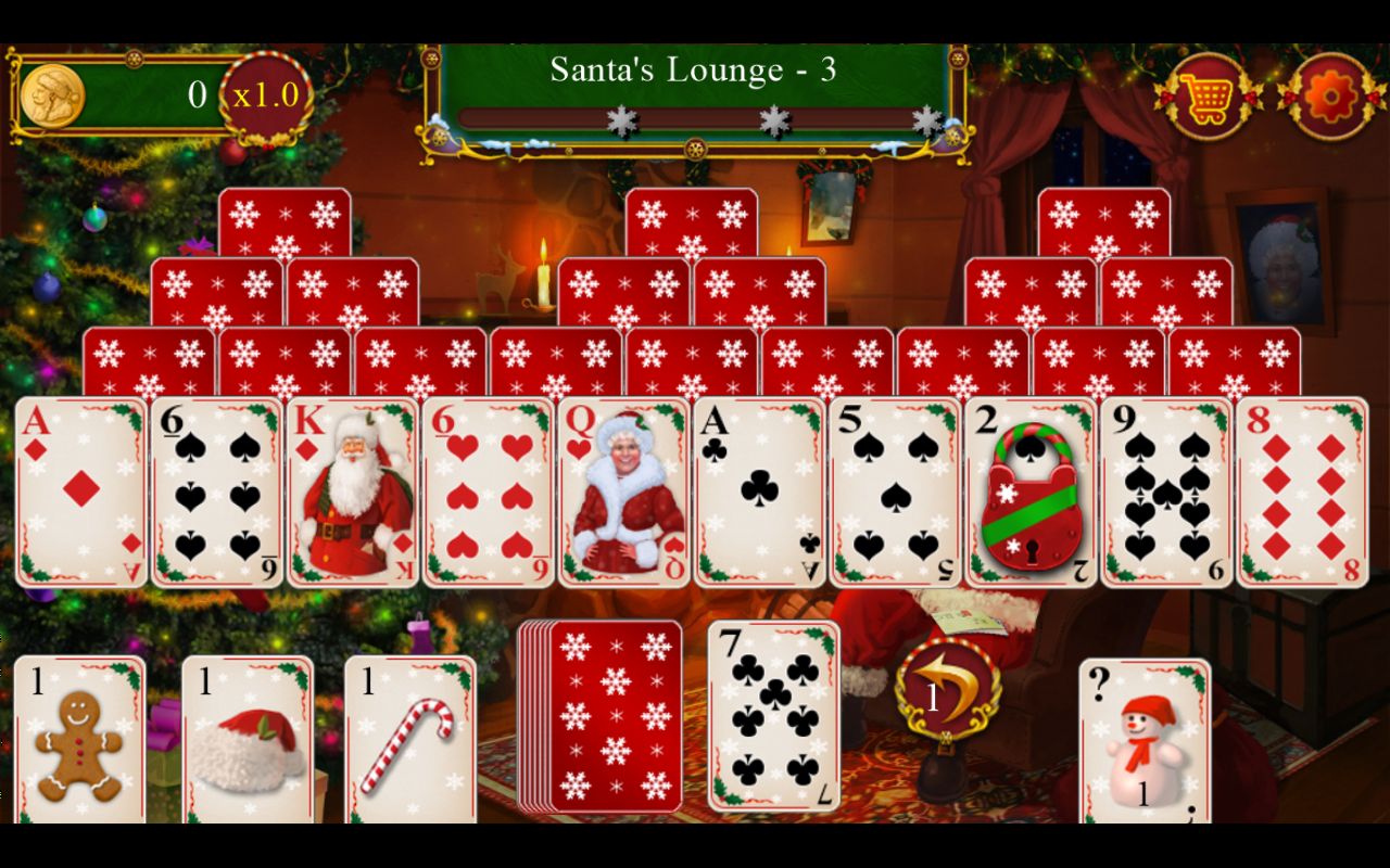 Santa's Christmas Solitaire TriPeaks - Android game screenshots.